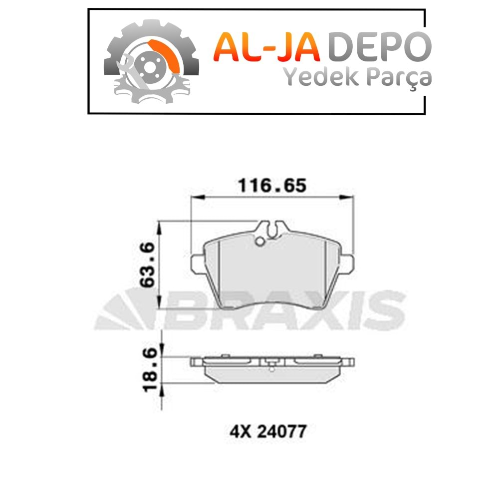 BRAXIS AA0039 FREN BALATASI ON A-CLASS W169 04>12 B-CLASS W245 05>11