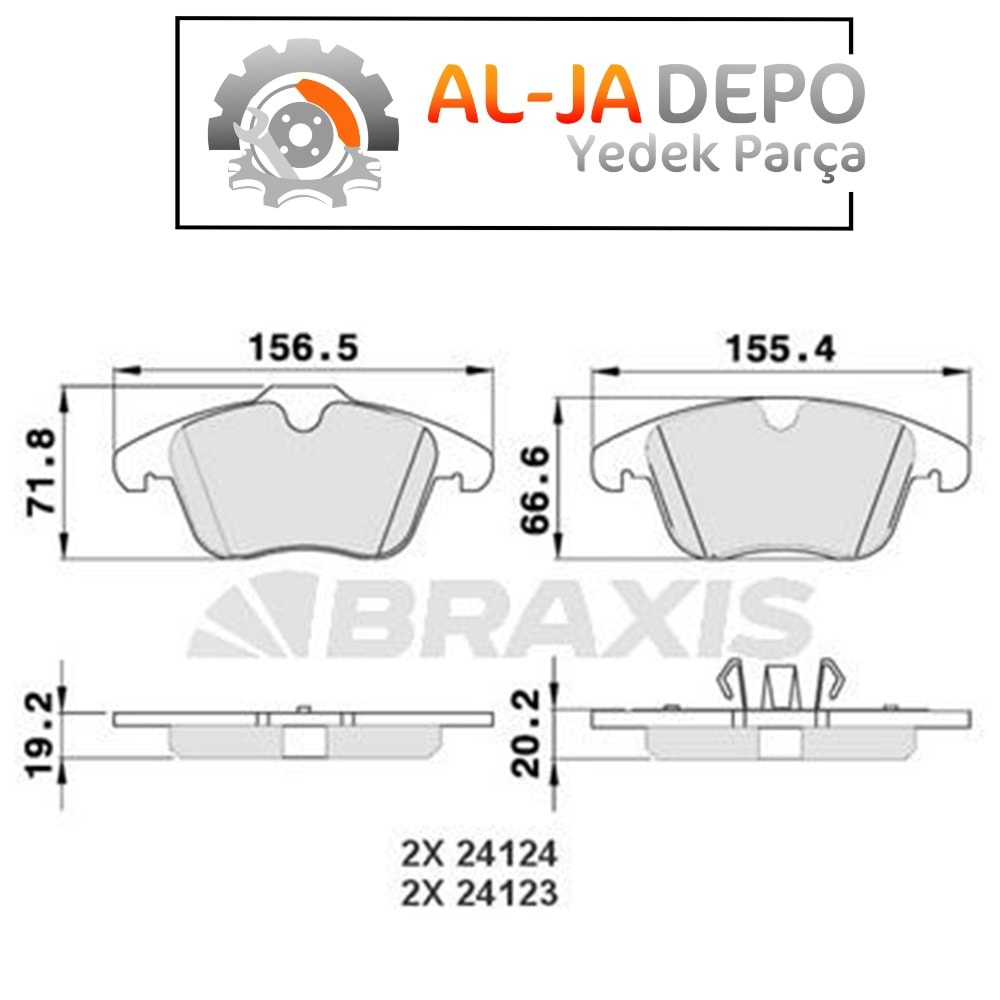 BRAXIS AA0044 ON FREN BALATASI FREELANDER 2 06-14 / MONDEO IV 1.6TI / 2.0TDCI / 1.8TDCI / 2.5 07 /> S MAX GALAXY 1.6TDCI / 1.6 TI / 2.2TDCI