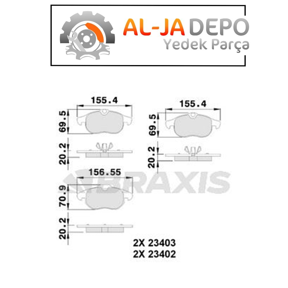 BRAXIS AA0045 ON FREN BALATASI VECTRA C ZAFIRA B ASTRA H SIGNUM