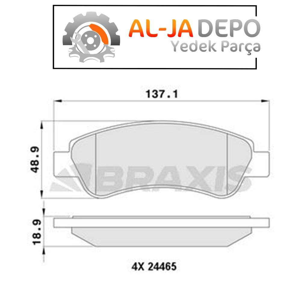 ON FREN BALATASI BERLINGO II PARTNER II P1007 C2 C3 II C4 XSARA PICASSO P207 C3 III DS3 C3 PICASSO P301 CELYSEE P208 P2008 C4 CACTUS / (ARKA FREN BALATASI DUCATO III BOXER III JUMPER III 2.2HDI 100 MULTIJET 2.3JTD 120 MULTIJET 3.0JTD 160 MULTIJET 07