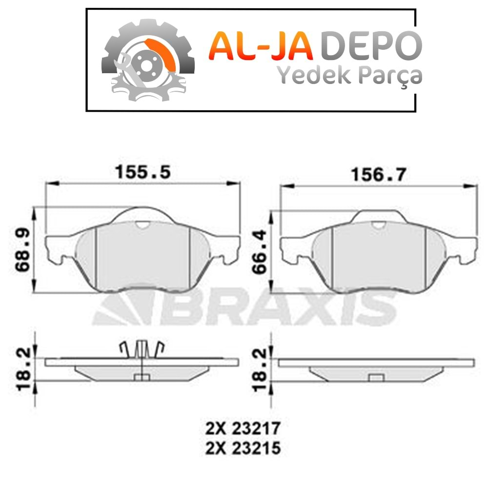 BRAXIS AA0080 ON FREN BALATASI LAGUNA III 2.0 / 2.0T 16V / 1.5DCI / 2.0DCI 10 / 07>LAGUNA 2.0 16V / 3.5 V6 / 2.0DCI / 3.0DCI