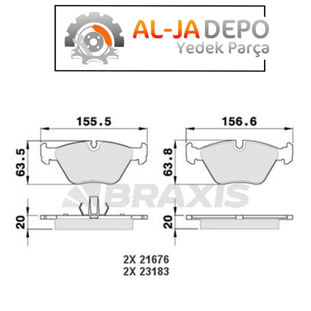 BRAXIS AA0083 FREN BALATASI ON BMW E36-M3 E46 2.5-3.0 M3 E34 E32 E83 Z4