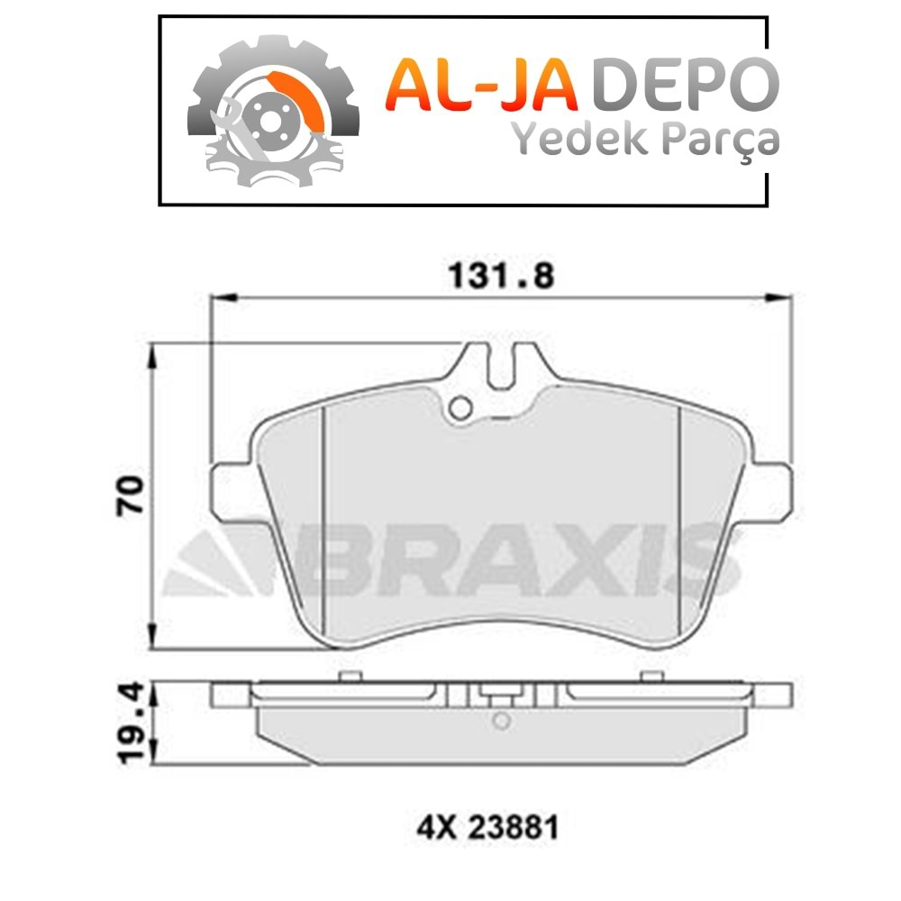 BRAXIS AA0099 FREN BALATASI ON A-CLASS W169 04>12 B-CLASS W245 05>11