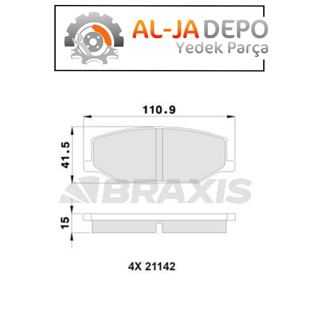 BRAXIS AA0121 ON FREN BALATASI JIMNY 98>04 SAMURAI 86>00 CABRIO 81>88