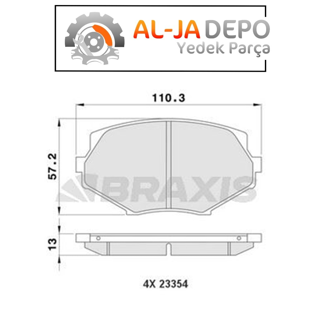 BRAXIS AA0168 ON FREN BALATASI MAZDA MX-5 2000-2005 FISLI